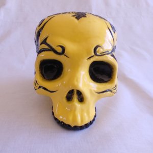 argiope aurantia skull sculpture front